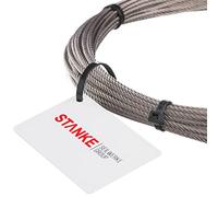 Seilwerk STANKE 20 m Câble d'Acier Acier Inoxydable 3 mm 7x7 Cordage en Acier Inoxydable Inox V4A A4