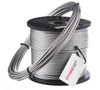 Seilwerk STANKE Câble d'Acier Galvanisé DIN Corde Forestière Corde de Levage Câble de Treuil 1x7 3 mm 60 m