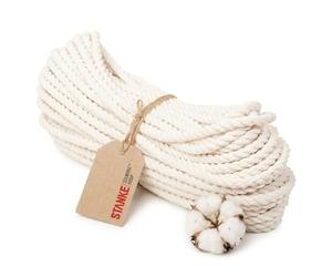 Seilwerk STANKE Cordelette Coton 8mm x 20m, torsadée en 3 brins - Corde macramé, Suspension Corde pour déco, Ficelle Bricolage - Douce, teignable, Facile à Nouer, 100% Coton Naturel, Bonne adhérence