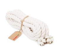 Seilwerk STANKE Grosse Corde Coton 30mm x 5m, torsadée en 3 brins - Plinthe Corde, pour Finitions murales, Protection Contre Les Chocs - Stable, Bonne adhérence, Facile à Nouer, 100% Coton Naturel
