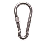 Seilwerk STANKE Mousqueton pompier zingué avec vis de sécurité, mousqueton en acier galvanisé avec vis de blocage DIN 5299D, 14x180mm, 1x