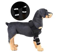 SEIMAL Attelle de Jambe de Chien Réfléchissant Chiot épaule Jambe Avant Coude protéger Canin Extra Soutien Arthrite Perte de stabilité Aide à guérir Les blessures Blessures Entorses Noir S