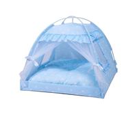 SEIMMIE Tente princesse pour chat - Tente mignonne pour chat et chat - Tente mignonne pour intérieur et extérieur - Nichoir pour chien et chat de petite taille (49,8 x 49,8 x 45 cm/bleu)