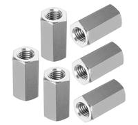 Seimneire Lot de 6 écrous d'accouplement hexagonaux M8 x 1,25 de 25 mm de longueur, écrous enfichables en acier inoxydable de 13 mm de large, écrous de couplement à tige