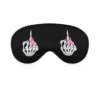Sein FCK Cancer Squelette Doigt du Milieu Ruban Masque pour les Yeux pour Dormir Blackout Nuit Bandeau avec Sangle Réglable pour Hommes Femmes Voyage Yoga Sieste