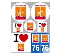 Seine Maritime (8 Autocollants Variés) - Sticker/Autocollant