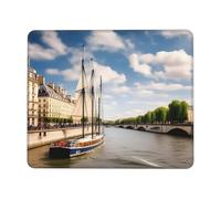Seine Tapis de souris carré imperméable et antidérapant en caoutchouc pour ordinateur portable de bureau, ordinateur portable, maison, bureau, voyage 17,8 x 21,8 cm