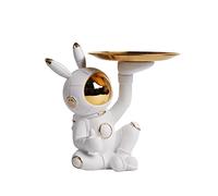 SEINHIJO Plateau de Bonbons Plateau de Biscuits Boite de Cookies Astronaut Statue Figurine Moderne Cadeau Sculpture Arts Maison Décor Résine 22cm