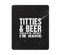 Seins Et Bière, C'est pour Ça Que Je suis Là Tapis De Souris Gaming Bords Cousus Tapis De Souris Résistant À Usure Mouse Pad pour Maison Bureau Travail 25X30Cm