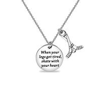 SEIRAA Collier avec pendentif en forme de crosse de hockey sur glace avec pendentif en forme de cœur, Inconnu