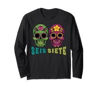 SEIS Siete 67 Dia Los Muertos Sugar Skull Six Seven Mexican Manche Longue
