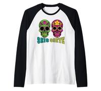 SEIS Siete 67 Dia Los Muertos Sugar Skull Six Seven Mexican Manche Raglan