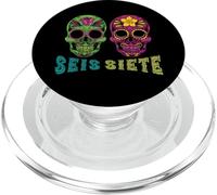 SEIS Siete 67 Dia Los Muertos Sugar Skull Six Seven Mexican PopSockets PopGrip pour MagSafe