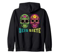 SEIS Siete 67 Dia Los Muertos Sugar Skull Six Seven Mexican Sweat à Capuche