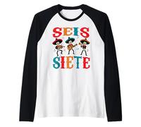 SEIS Siete 67 Meme Six Seven Dia de Los Muertos Sugar Skull Manche Raglan