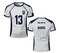 Seishiro Nagi T-shirt Anime Isagi Yoichi/Eita Otoya/Gagamaru Gin Cosplay - Survêtement d'été - Uniforme de football - Col rond - Style manga - Haut de sport pour homme et femme, N° 13 - Shoei Baro, S