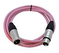 Seismic Audio - SAXLX-6Pink - Câble de raccordement XLR rose 6 pieds - Câbles de microphone XLR mâle à XLR femelle - 6 pi