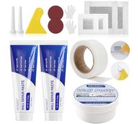 SEISSO 700g Enduit de Rebouchage Blanc | 2x 250g Pâte de Réparation Murale + 1x 200g mastic | Kit Complet avec Ruban Adhésif et 4 Patches pour Réparation de Fissures, Rayures, Graffiti et Peeling