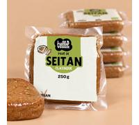 Seitan Classique en Pavés - Lot de 5 x 250g (1,25kg) - Longue Conservation - 21g de Protéines pour 100g - Alternative Végétale à la Viande - Vegan - Pour Poêle, Wok et Plats Mijotés