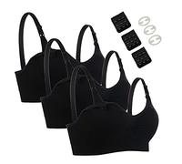 Seitop - Lot de 3 soutiens-gorge d'allaitement sans couture pour femme, noir, Taille M
