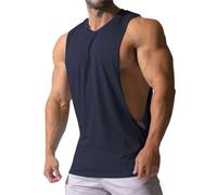 seiveini Débardeur Homme Musculation Haut Sans Manches Tank Top Hommes Maillot de Corps Décontractée Sport Gilet Top Eté Respirant Running Fitness Muscle Undershirt A Marine M