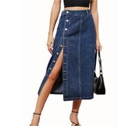 seiveini Jupes en Jeans Femme Longue Élégant Jupe Crayon Moulante Stretch Denim Skirts Printemps Été J Bleu Foncé XXL