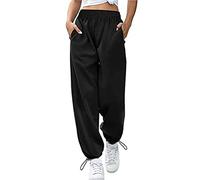 seiveini Pantalon de Sport Femmes Pantalon Taille Elastique Pantalon Imprimé Boho de Jogging Survêtement Training Pantalons Casual Hip Hop Hippie Automne et Hiver H Noir XL