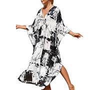 seiveini Robe Longue Caftan pour Femme Paréo Longue Robe de Plage Eté Taille Grande Cache Maillot de Bain Décontracté Boho Robe Tunique pour l'été Beachwear A1 Taille Unique