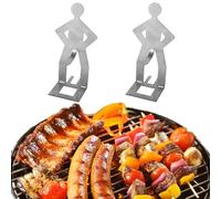 SEIWEI 2 pièces de support à saucisse barbecue, support à hot-dog en acier inoxydable, ustensile de cuisine pour l'extérieur pour barbecue, pique-nique, camping, fête autour du feu de camp