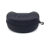 SEIWEI Étui rigide en EVA pour lunettes de soleil - Noir - Avec mousqueton et fermeture éclair - Pour lunettes de protection - Grand format