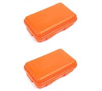 SEIWEI Lot de 2 boîtes de rangement de survie, 165 mm, étanches, résistantes aux chocs, boîte de rangement sèche, boîte de protection en plastique rigide pour téléphone tactile (orange)