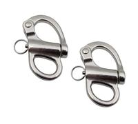 SEIWEI Lot de 2 manilles à ressort en acier inoxydable avec arceau fixe, crochet de fixation à dégagement rapide, manille à ressort en acier inoxydable pour cas de voilier, opérations de levage