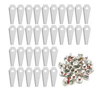 SEIWEI Lot de 30 lames de rechange pour robot de pelouse compatibles avec le robot tondeuse Bosch Indigo en acier inoxydable, avec 30 vis (argenté)