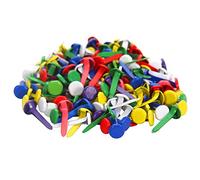 SEIWEI Lot de 50 mini attaches parisiennes en métal pastel, 15 mm x 5 mm, attaches parisiennes rondes multicolores pour loisirs créatifs, tampons, scrapbooking