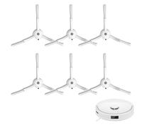 SEIWEI Lot de 6 brosses latérales de rechange pour aspirateur robot, brosses latérales en caoutchouc pour Robo`rock Qrevo S/Pro/Plus/Master, blanc