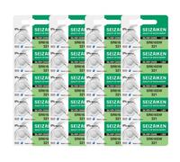 Seizaiken 321 SR616SW Lot de 20 piles pour montres 1,55 V à oxyde d'argent sans mercure, fabriquées au Japon par Seiko