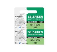 Seizaiken 337 SR416SW Pile de montre à l'oxyde d'argent 1,55 V 0 % Hg (2 piles) Fabriqué au Japon par Seiko