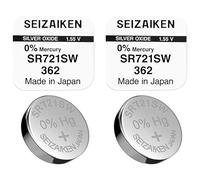 SEIZAIKEN 362 SR721SW Lot de 2 piles bouton à l'oxyde d'argent pour montre 1,55 V 0 % mercure 100 % fabriquées au Japon