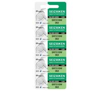 Seizaiken 362 SR721SW Pile pour montre à oxyde d'argent 1,55 V 0 % Hg (5 piles) fabriquées au Japon par Seiko