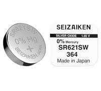 Seizaiken 364 SR621SW Lot de 10 piles bouton à l'oxyde d'argent 1,55 V 0 % mercure 100 % fabriquées au Japon
