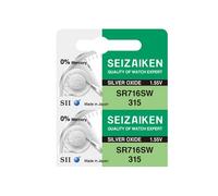 Seizaiken Seiko 315 SR716SW Lot de 2 piles oxyde d'argent pour montre 1,55 V 0 % Hg