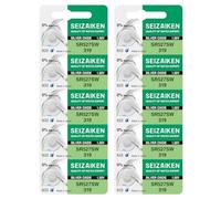 Seizaiken Seiko 319 SR527SW Lot de 10 piles oxyde d'argent pour montre 1,55 V 0 % Hg