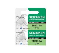 Seizaiken Seiko 319 SR527SW Lot de 2 piles oxyde d'argent pour montre 1,55 V 0 % Hg