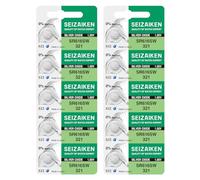Seizaiken Seiko 321 SR616SW Lot de 10 piles oxyde d'argent pour montre 1,55 V 0 % Hg