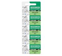 Seizaiken Seiko 321 SR616SW Lot de 5 piles oxyde d'argent pour montre 1,55 V 0 % Hg