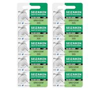 Seizaiken Seiko 335 SR512SW Lot de 10 piles oxyde d'argent pour montre 1,55 V 0 % Hg