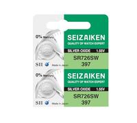Seizaiken Seiko 397 SR726SW Lot de 2 piles oxyde d'argent pour montre 1,55 V 0 % Hg
