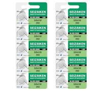 Seizaiken Seiko Lot de 10 piles 392 SR41W 1,55 V 0 % Hg Oxyde d'argent pour montre