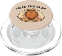 Seize The Clay Jeté de poterie Humoristique en céramique Meme au Dos PopSockets PopGrip pour MagSafe