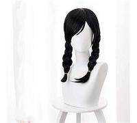 SEIZIS Cosplay Wig 2019 Ow DVA D.Va Akademie zum dritten Jahrestag der Haut Cosplay Perücken mit 2 Pigtail Black Heorine Party Haar Requisiten Halloween + Perücke Cap Final Fantasy FF15 Schwarz